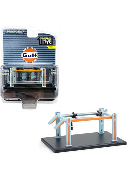 1:64 Auto Body Shop - Four-Post Lifts Series 1 - Gulf Oil Solid Pack 16100-B