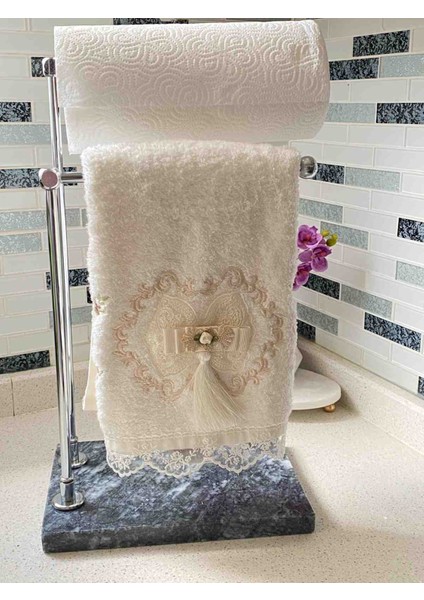 Luxury Mermer Ayaklı Metal Banyo ve Mutfak El Havluluk ve Kağıt Havluluk Standı Havluluk Siyah