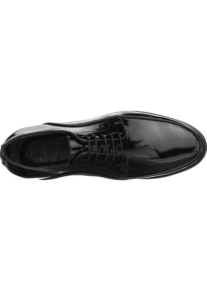 NV2126 Siyah Rugan Dana Derisi Rahat Geniş Kalıp Klasık Ayakkabı