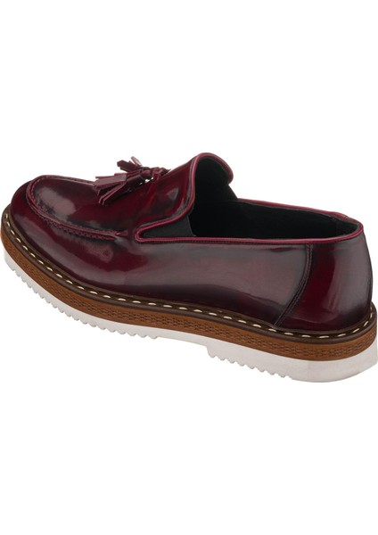 ALP76 Bordo Açma Deri Hafif Rahat Eva Taban Rahat Geniş Kalıp Premium Serisi