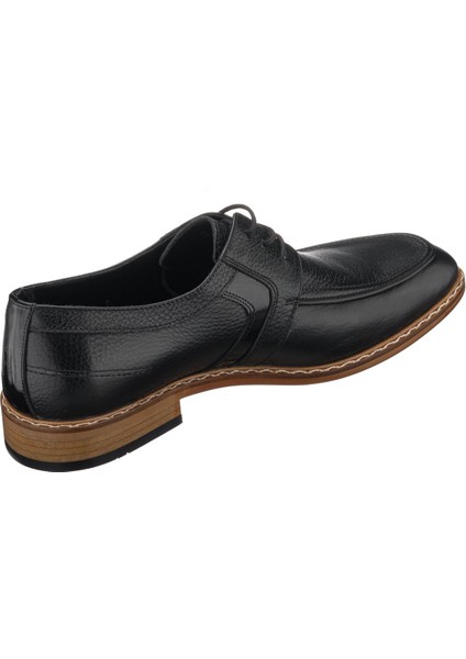 P20213 Siyah Deri Erkek Deri Ayakkabı