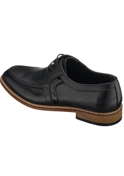 P20213 Siyah Deri Erkek Deri Ayakkabı