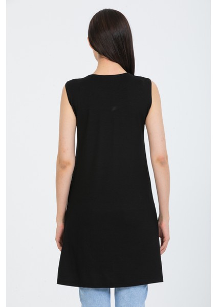 Kadin Uzun Sifir Kol Penye Iclik Kurtarıcı Siyah Tunik modelleri