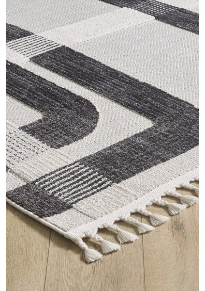 Ibiza - Berta Geometrik Toz Vermeyen Iskandinav Desen Saçaklı Halı fiyatları