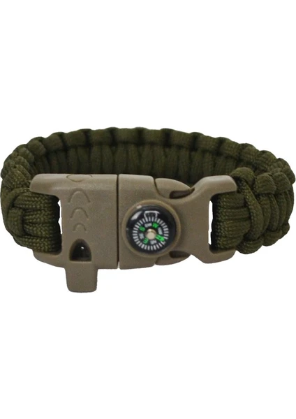 Astüm Askeri Malzeme Paracord Survival Bileklik, Pusulalı Ateş Başlatıcılı Düdüklü Bileklik