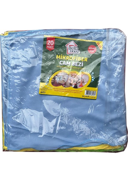 Mikrofiber Cam Bezi - 40 x 40 Cm. - 20 Adet - Çok Renkli