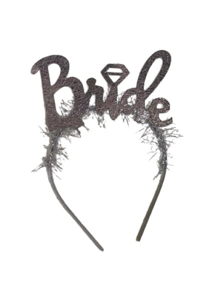 Bride Gümüş Yazılı Metal Taç