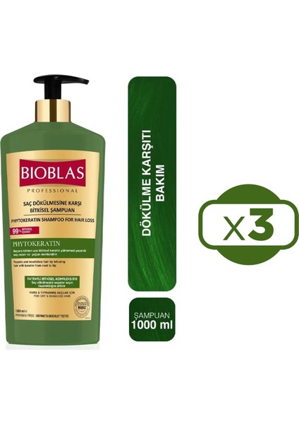 Phytokeratin Onarıcı 1000 ml Şampuan x 3 Adet