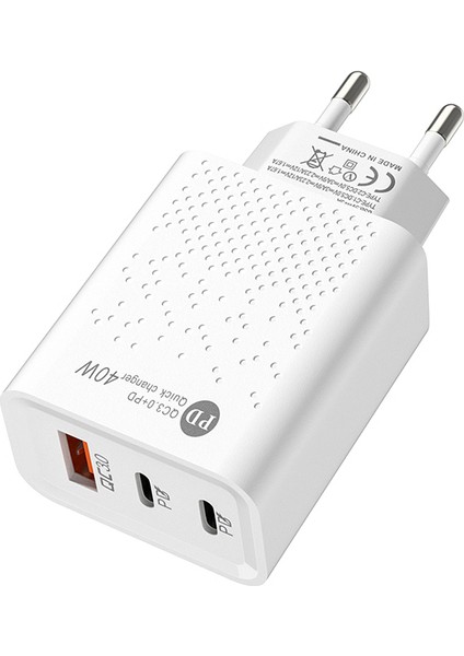 40W 2 Pd+Usb Qc3.0 Hızlı Şarj Adaptörü