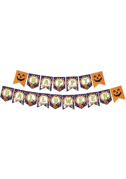 Halloween Happy Zikzak Banner