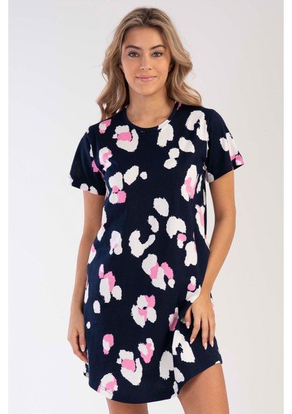 Pamuklu Kadın Kısa Kol Gecelik