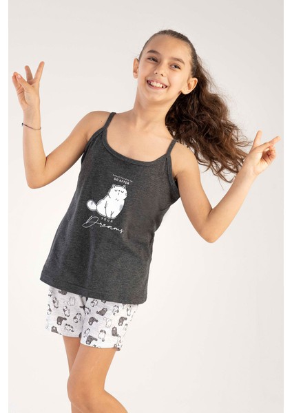 Kız Çocuk Ip Askılı Şortlu Pijama Takım fiyatları