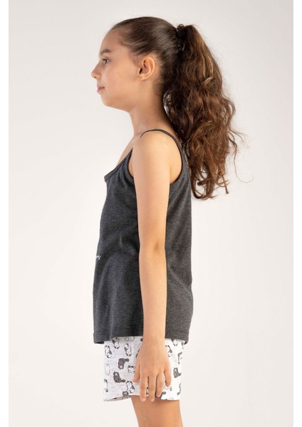 Kız Çocuk Ip Askılı Şortlu Pijama Takım modelleri