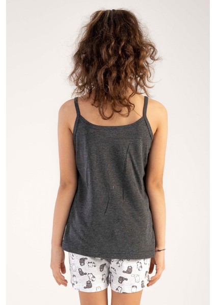 Kız Çocuk Ip Askılı Şortlu Pijama Takım fırsatları