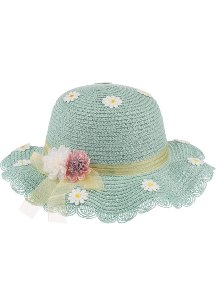 Arıcı Store Yeni Sezon Mint Rengi 2-6 Yaş Çocuk Hasır Şapka