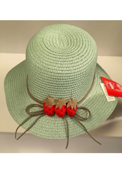 Arıcı Store Yeni Sezon Mint Rengi 2-6 Yaş Çocuk Hasır Şapka