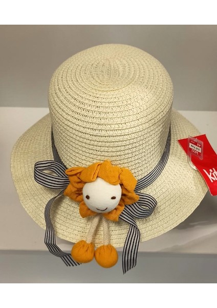 Arıcı Store Yeni Sezon Krem Rengi 2-6 Yaş Çocuk Hasır Şapka