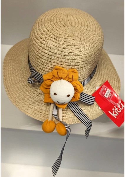 Arıcı Store Yeni Sezon Bej Rengi 2-6 Yaş Çocuk Hasır Şapka