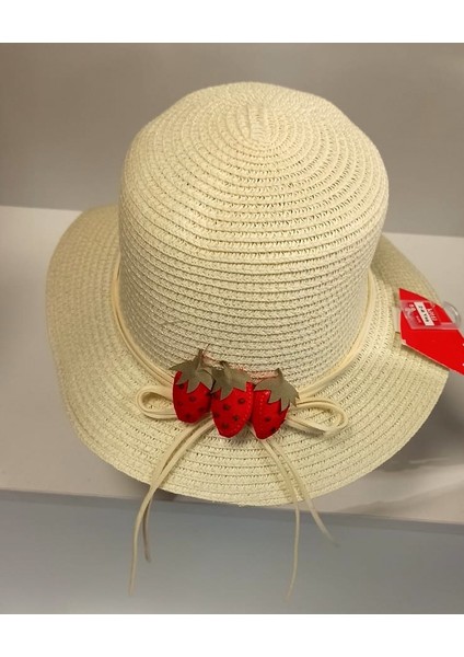 Arıcı Store Yeni Sezon Krem Renk 2-6 Yaş Çocuk Hasır Şapka