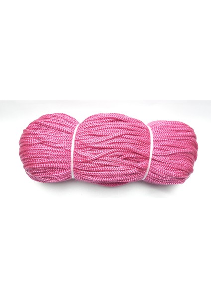 1 Çile 6 mm Pembe Polyester Hamak Salıncak Makrome Ip (Takribi 750 Gr)