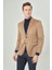 Modern Fit Mono Yaka Çift Yırtmaçlı 2 Düğmeli Camel Erkek Ceket PCK22K22240_D70 4