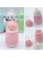 Panda Figürlü Cam Matara 380 ml Pembe 1