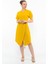 Kadın Kemer Detaylı Aerobin Elbise Sarı 1
