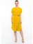 Kadın Kemer Detaylı Aerobin Elbise Sarı 2