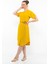 Kadın Kemer Detaylı Aerobin Elbise Sarı 4