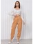 Kadın Manşet Paça Yüksek Bel Pantolon Camel 3