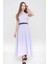 Kadın Lila Halter Yaka Sıfır Kol Kemer Detaylı Regular Kesim Maksi Boy, Uzun Rahat ve Günlük Elbise 5