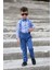 Ekose Desen Gabardin Pantolon Askılı Çocuk Takım MNK0436 2