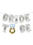 Tek Taş Yüzüklü Ipe Dizilebilir Bride To Be Yazılı Folyo Balon Set Silver Renk 40 cm 2