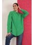 Soft Kumaş Kol ve Arka Roba Düğme Detay Kadın Gömlek-Yeşil 1