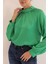 Kobe Saten Kumaş Sırt Detay Kadın Bluz-Yeşil 2