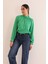 Kobe Saten Kumaş Sırt Detay Kadın Bluz-Yeşil 4