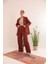 Atlas Kumaş Oversize Kadın Ceket-Kahve 3