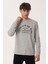 James Erkek %100 Pamuk O Yaka Uzun Kol T-Shirt K. Gri 4