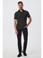Jaquard Erkek Polo Yaka T-Shirt Siyah 2