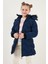 Peluş Astarlı Yakası Suni Kürklü Çıkarılabilir Kapüşonlu Kışlık Mont Kız Çocuk Mont 5761905 2