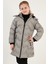 Peluş Astarlı Yakası Suni Kürklü Çıkarılabilir Kapüşonlu Kışlık Mont Kız Çocuk Mont 5761905 2