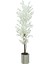 Beyaz Bahar Dalı 180 cm Yapay Ağaç 30X30 Metal Saksı 1