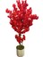 Yapay Ağaç Kırmızı Bahar Dalı 160 cm 25X25 Metal Saksıda 3