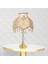 Ekru Kadife Fransız Dantel Kaplama Gold Kristal Ayak Klasik Abajur AB0455 2