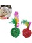 2li Rattan Renkli Peluş Tüy Kedi Köpek Oyuncak Yakalama Çiğneme Çıngıraklı Top Oyuncağı 4