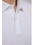 Slim Fit Desenli Polo Yaka Erkek Beyaz Tişört 5