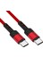 Esnek USB C Veri Hattı Kablosu Örgülü Erkek Akıllı Telefonlar Için Erkek Dizüstü Bilgisayarlar 30CM Kırmızı (Yurt Dışından) 5