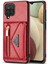 N. Samsung Galaxy A12 Için Bekus Pu Deri + Tpu Telefon Kılıfı, Zipper Card Tutucu Kickstand Kapak Uzun Kayışla - Kırmızı (Yurt Dışından) 2