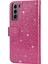 Glitter Pullar Deri Telefon Cüzdan Stand Kılıfı Kapak Samsung Galaxy S22 5g Için Fermuar Cep Tasarımı - Gül (Yurt Dışından) 3