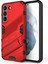 Kickstand Tasarım Esnek Tpu + Sabit Pc Back Telefon Kapağı Samsung Galaxy S22 5g Için Çizelge Anti Cep Telefonu Kılıfı - Kırmızı (Yurt Dışından) 2
